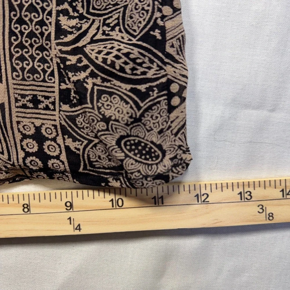 Wide Leg Palazzo Pants Womens Large Two-Sided Floral Tribal Batik Boho Flowy